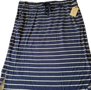Womens knee length Navy blue and white stripped skirt